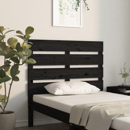 Sengegærde 75x3x80 cm massivt fyrretræ sort