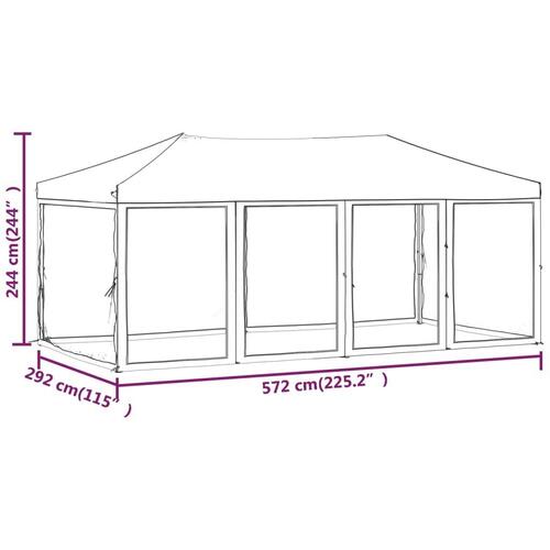 Foldbart festtelt med sidevægge 3x6 m blå