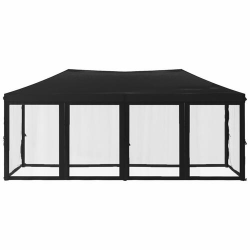 Foldbart festtelt med sidevægge 3x6 m sort