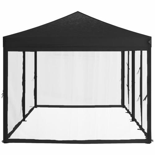 Foldbart festtelt med sidevægge 3x6 m sort