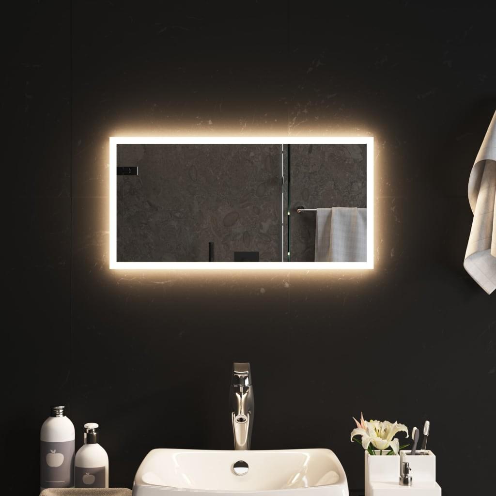 Badeværelsesspejl med LED-lys 60x30 cm