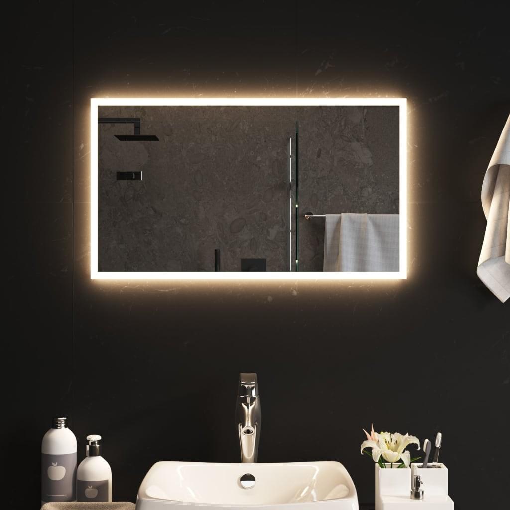 Badeværelsesspejl med LED-lys 70x40 cm