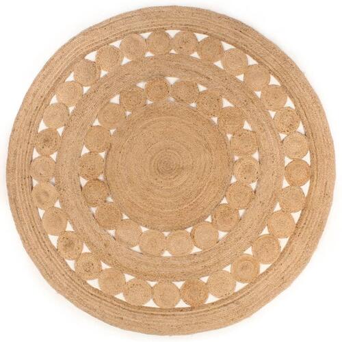 Tæppe flettet design jute 240 cm rund