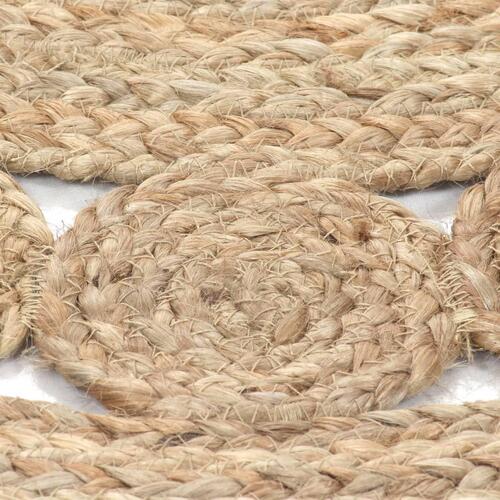 Tæppe flettet design jute 240 cm rund