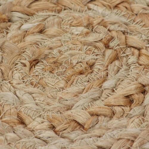 Tæppe flettet design jute 240 cm rund