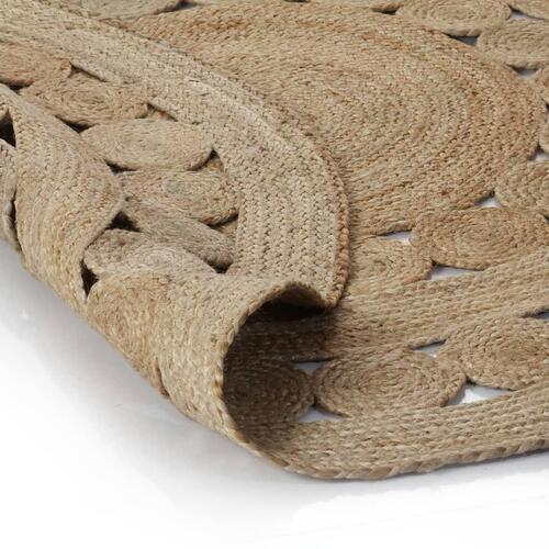 Tæppe flettet design jute 240 cm rund