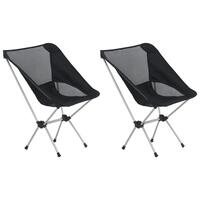 Foldbare campingstole 2 stk. m. bæretaske 54x50x65 cm aluminium