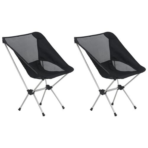 Foldbare campingstole 2 stk. m. bæretaske 54x50x65 cm aluminium