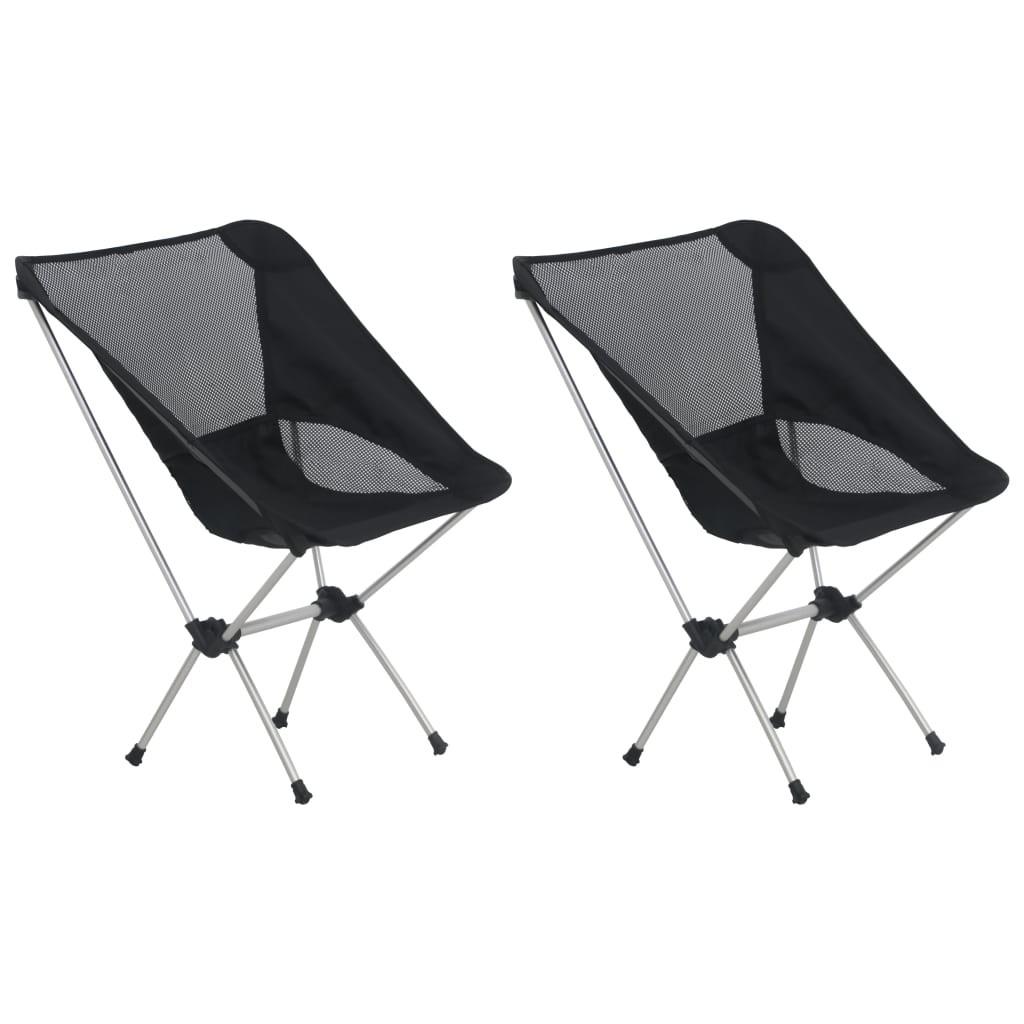 Foldbare campingstole 2 stk. m. bæretaske 54x50x65 cm aluminium