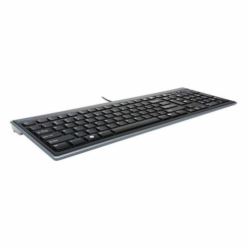 Tastatur Kensington Advance Fit AZERTY Sort Mat bagpå Fransk AZERTY