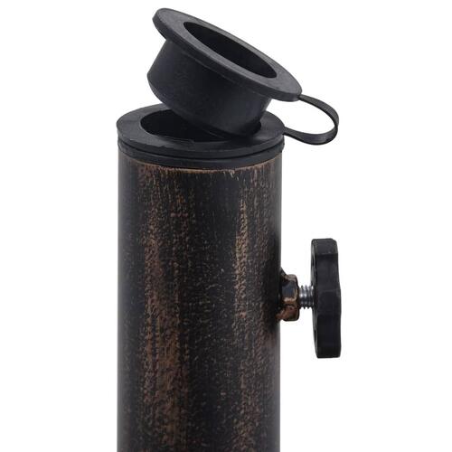 Parasolfod 12 kg 48 cm støbejern bronzefarvet