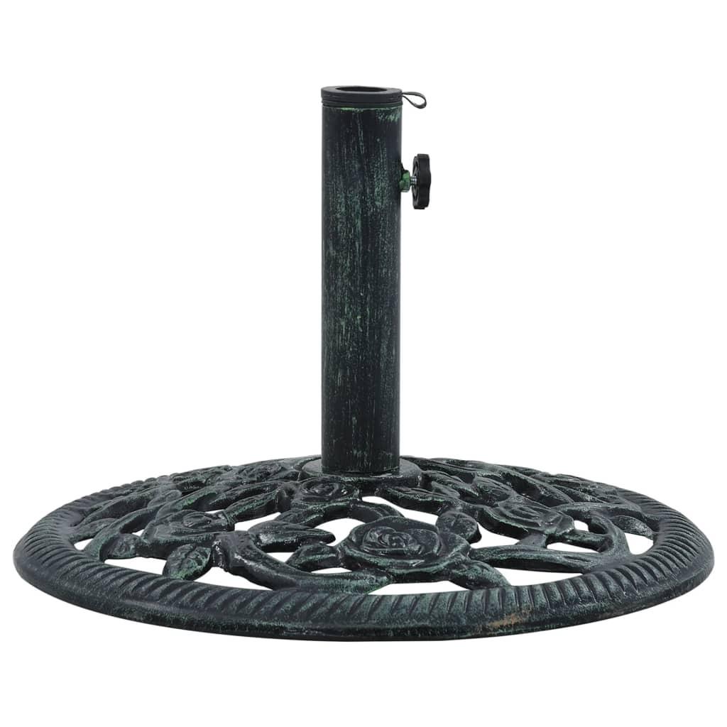 Parasolfod 9 kg 40 cm støbejern grøn