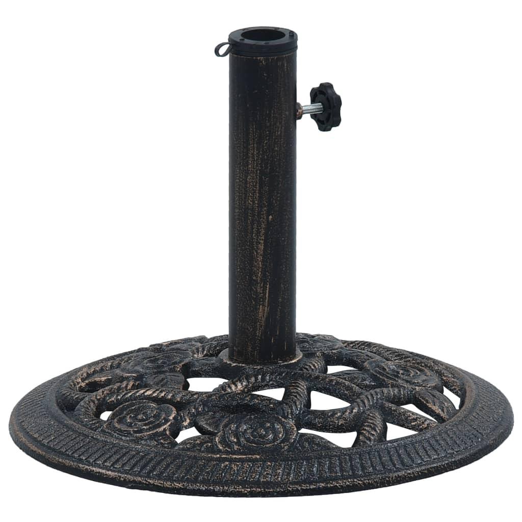 Parasolfod 9 kg 40 cm støbejern sort og bronze
