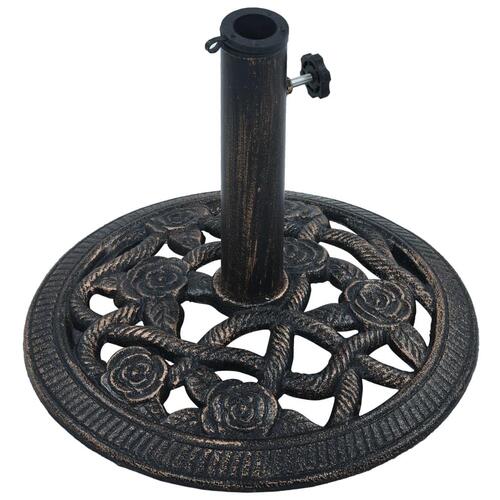 Parasolfod 9 kg 40 cm støbejern sort og bronze