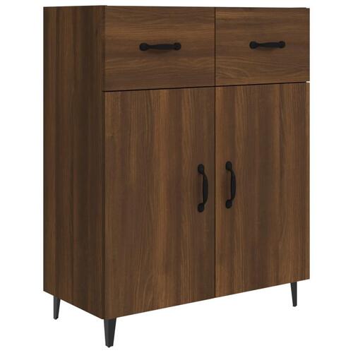 Skænk 69,5x34x90 cm konstrueret træ brun egetræsfarve