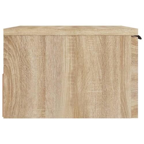 Væghængt sengebord 34x30x20 cm sonoma-eg