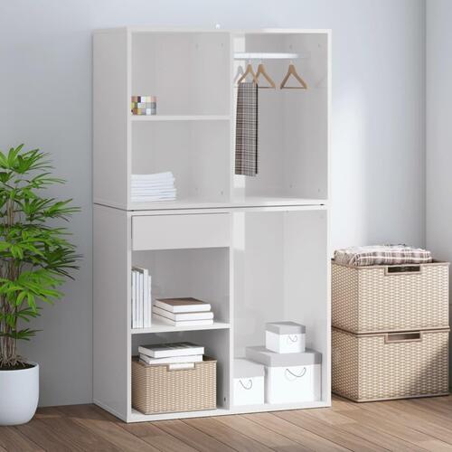 Skab 80x40x65 cm konstrueret træ hvid højglans