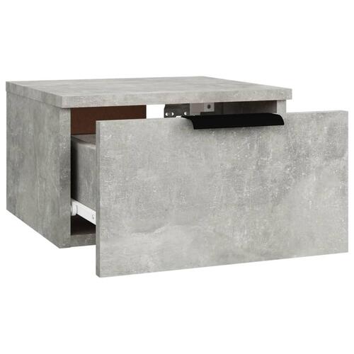 Væghængte sengeborde 2 stk. 34x30x20 cm betongrå