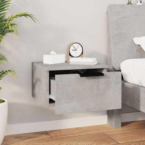 Væghængte sengeborde 2 stk. 34x30x20 cm betongrå