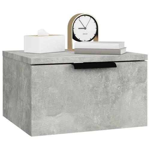 Væghængte sengeborde 2 stk. 34x30x20 cm betongrå