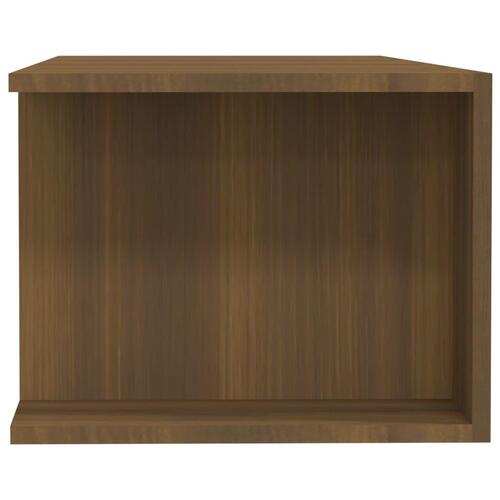 Tv-bord med LED-lys 135x39x30 cm brun eg