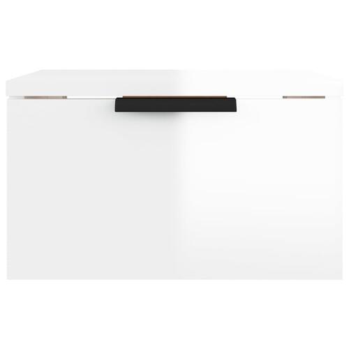 Væghængte sengeborde 2 stk. 34x30x20 cm hvid højglans