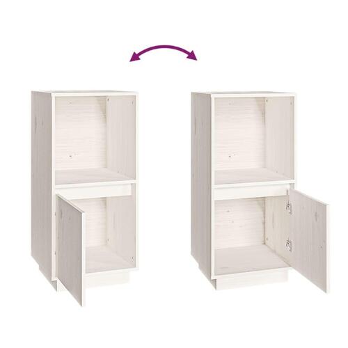 Skænk 38x35x80 cm massivt fyrretræ hvid