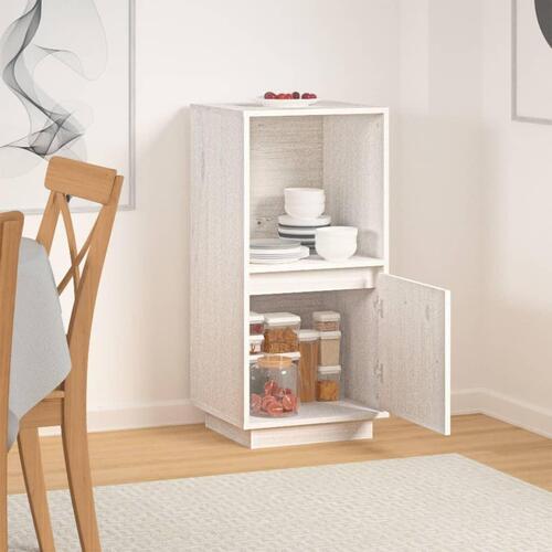 Skænk 38x35x80 cm massivt fyrretræ hvid