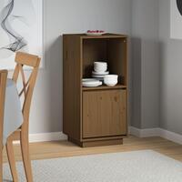Skænk 38x35x80 cm massivt fyrretræ gyldenbrun