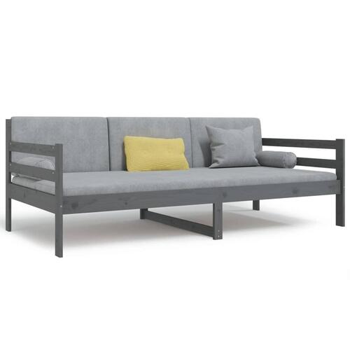 Daybed 90x190 cm massivt fyrretræ grå