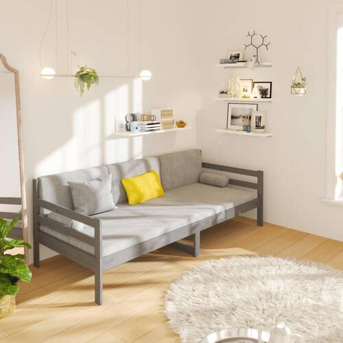 Daybed 90x190 cm massivt fyrretræ grå