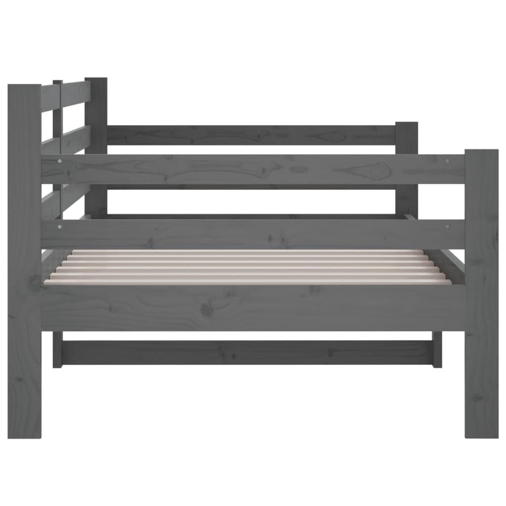 Daybed 90x190 cm massivt fyrretræ grå