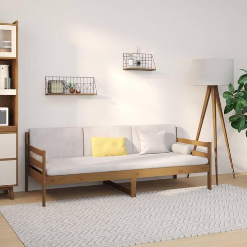 Daybed 90x190 cm massivt fyrretræ gyldenbrun