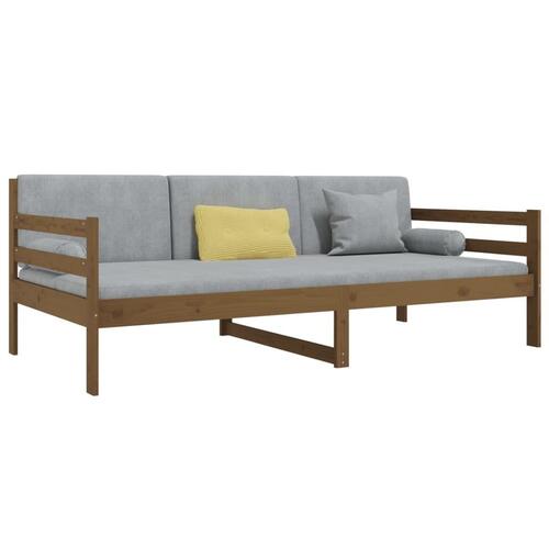 Daybed 90x190 cm massivt fyrretræ gyldenbrun