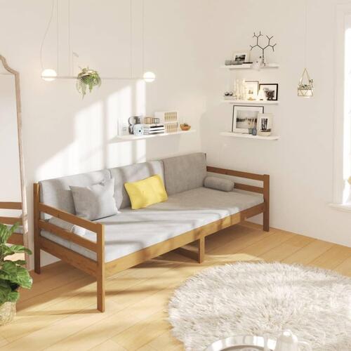 Daybed 90x190 cm massivt fyrretræ gyldenbrun