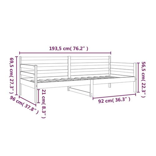 Daybed 90x190 cm massivt fyrretræ gyldenbrun