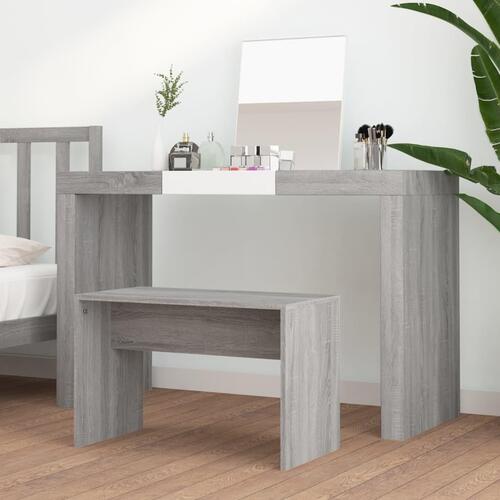Skammel til makeupbord 70x35x45 cm konstrueret træ grå sonoma