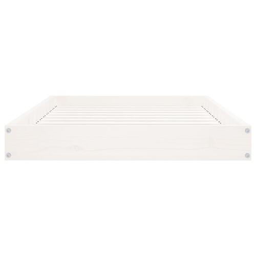 Hundeseng 91,5x64x9 cm massivt fyrretræ hvid