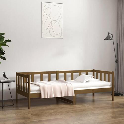 Daybed 90x190 cm massivt fyrretræ gyldenbrun