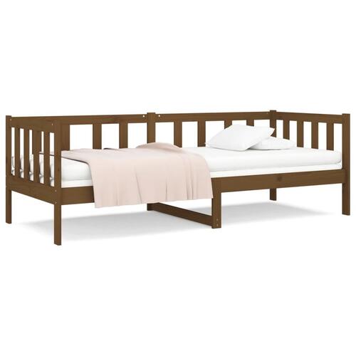 Daybed 90x190 cm massivt fyrretræ gyldenbrun