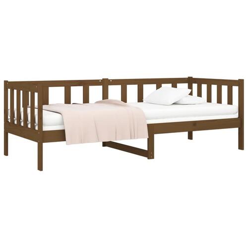 Daybed 90x190 cm massivt fyrretræ gyldenbrun