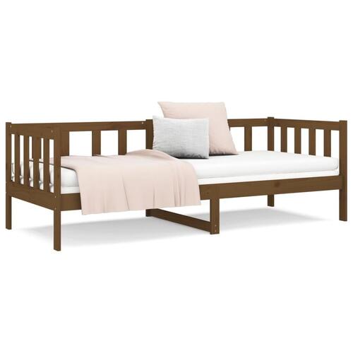 Daybed 90x190 cm massivt fyrretræ gyldenbrun