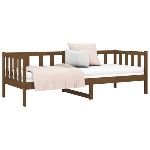 Daybed 90x190 cm massivt fyrretræ gyldenbrun