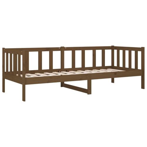Daybed 90x190 cm massivt fyrretræ gyldenbrun