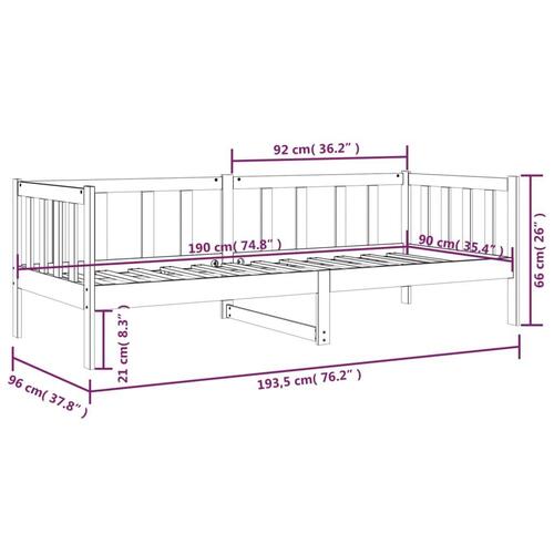 Daybed 90x190 cm massivt fyrretræ gyldenbrun