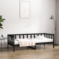 Daybed 90x190 cm massivt fyrretræ sort