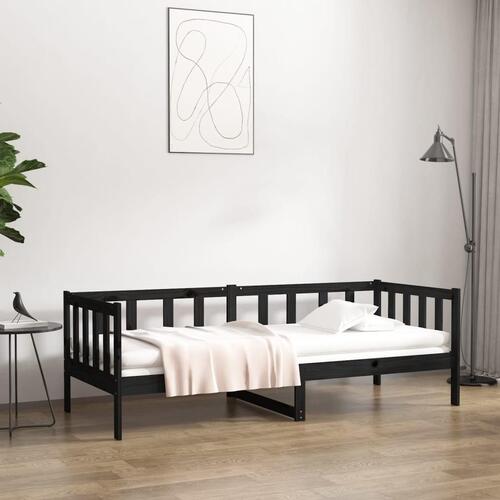 Daybed 90x190 cm massivt fyrretræ sort