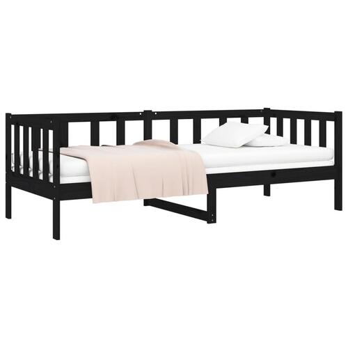 Daybed 90x190 cm massivt fyrretræ sort