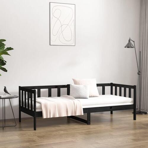 Daybed 90x190 cm massivt fyrretræ sort