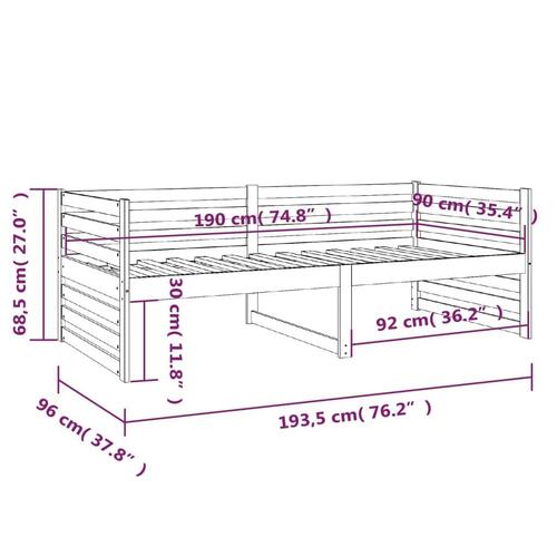 Daybed 90x190 cm massivt fyrretræ gyldenbrun